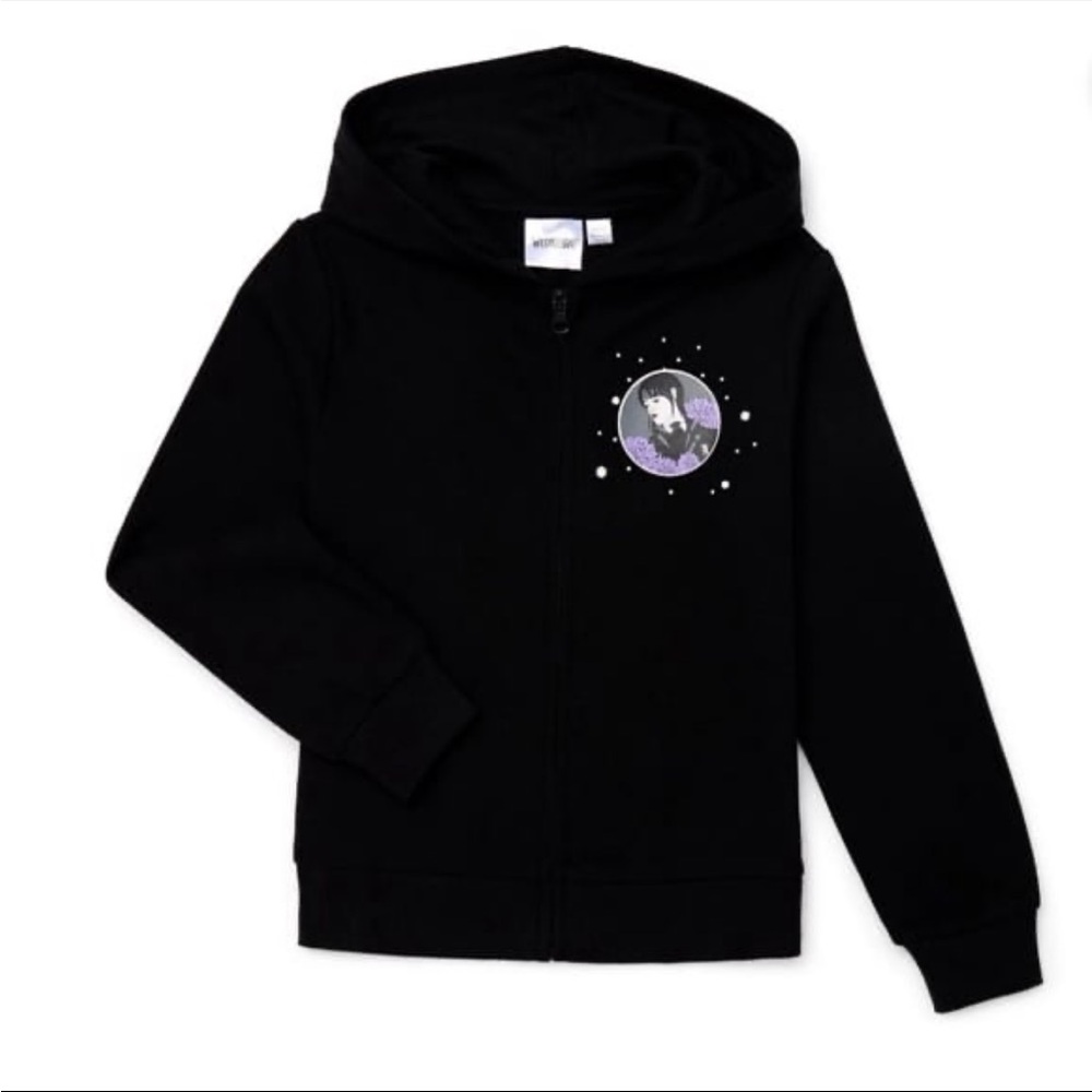 Girls 4/5 Wednesday Addam’s Zip Up Hoodie